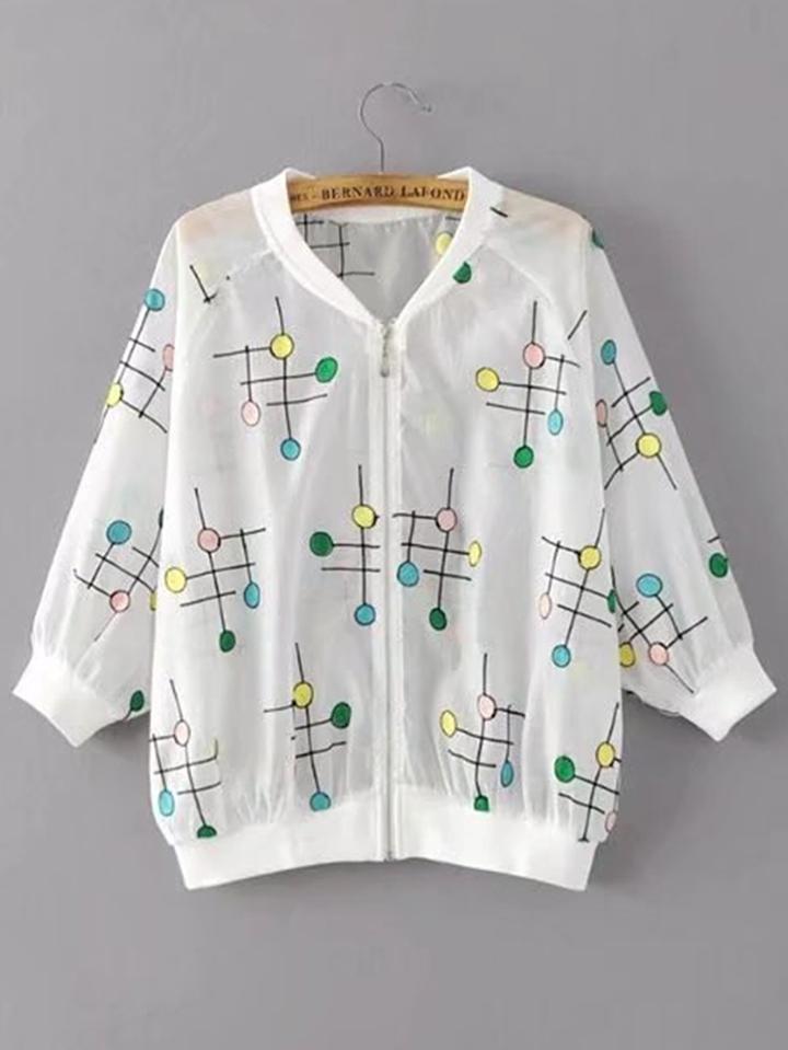 Shein Lollipop Embroidery Sheer Jacket