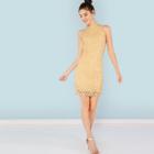 Shein Guipure Lace Halter Pencil Dress