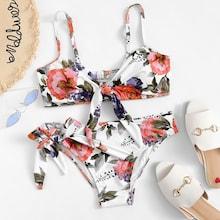 Shein Tie Side Random Floral Bikini Set
