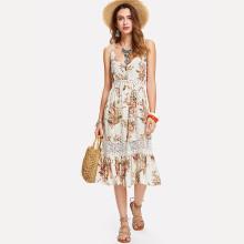 Shein Lace Insert Floral Cami Dress
