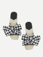 Shein Grid Bow Toe Design Sandals