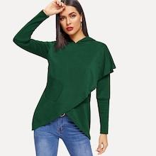 Shein Pocket Detail Solid Hoodie