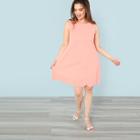 Shein Plus Scalloped Edged Solid Swing Dress