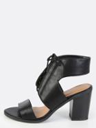 Shein Lace Up Chunky Heels Black