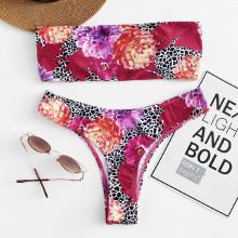Shein Ladder Cutout Back Bandeau Bikini Set