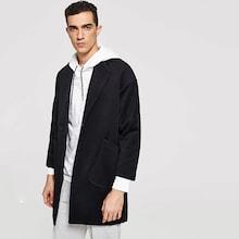 Shein Men Single Button Tweed Coat