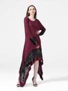 Shein Lace Panel Asymmetric Hem Dress