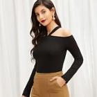 Shein V-strap Cold-shoulder T-shirt
