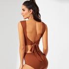 Shein Solid Shell Skinny Bodysuit