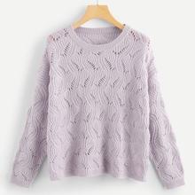 Shein Loose Knit Eyelet Sweater