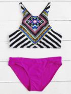 Shein Tribal Print Mix & Match Tankini Set