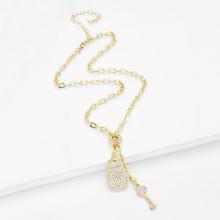 Shein Lock & Key Pendant Chain Necklace