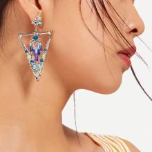 Shein Tassel Drop Open Triangle Earrings