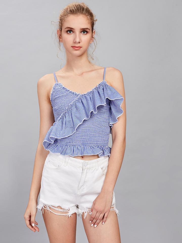 Shein Frill Trim Shirred Cami Top