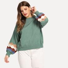 Shein Plus Bishop Sleeve Ripped Jumper