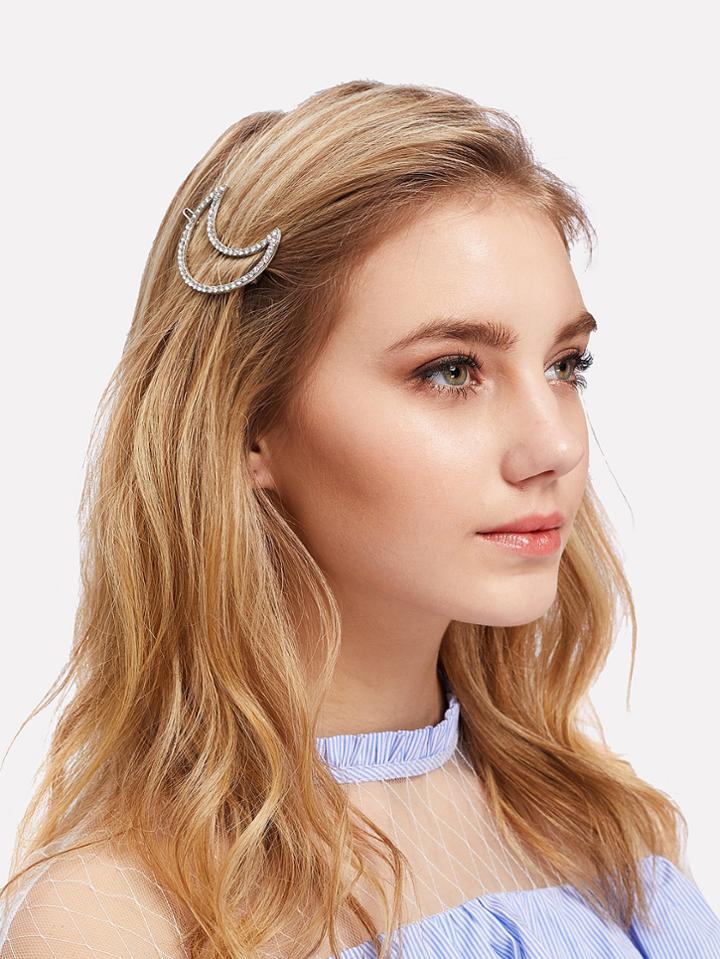 Shein Rhinestone Moon Design Hair Clip