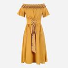 Shein Bardot Frill Trim Corset Detail Dress