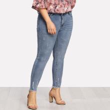 Shein Plus Raw Hem Ripped Jeans