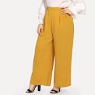 Shein Plus Boxed Pleated Button Detail Pants