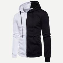 Shein Men Two Tone Zip Up Drawstring Hoodie