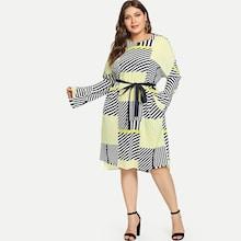 Shein Plus Color Block Striped Dress