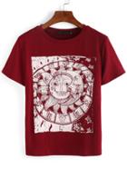 Shein Sun & Moon Print T-shirt