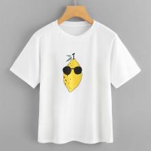 Shein Lemon Print T-shirt