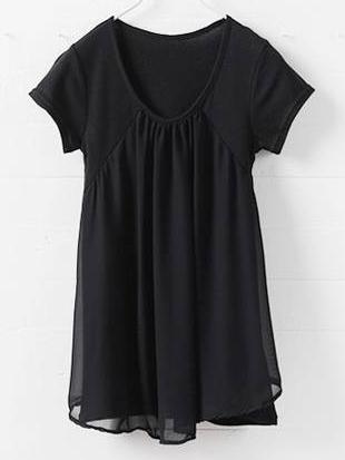 Shein Raglan Sleeve Jersey Chiffon T-shirt