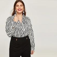 Shein Plus Zebra Print Blouse