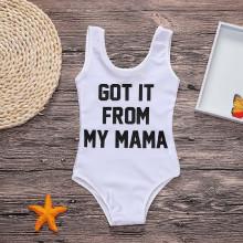 Shein Girls Letter Print Swimsuit