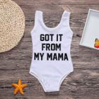 Shein Girls Letter Print Swimsuit