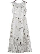 Shein Multicolor Zipper Back Floral Print Organza Midi Dress