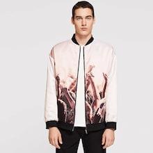 Shein Men Zip Up Figure Print Jacket