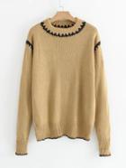 Shein Contrast Trim Ribbed Sweater