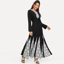 Shein Embroidery Dropped Hem Dress