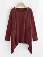 Shein Asymmetrical Hem Knit Sweater