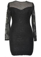Rosewe Fabulous Long Sleeve Round Neck Black Bodycon Dress
