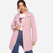 Shein Woollen Blend Single Button Outerwear