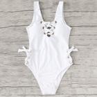 Shein Lace Up Low Back Swimsuit