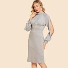 Shein 50s Solid Cut Out Dress