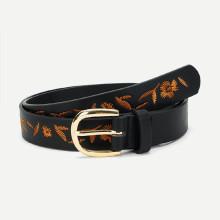 Shein Embroidered Detail Pu Belt