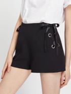 Shein Zip Back Grommet Lace Up Tailored Shorts