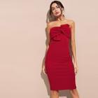 Shein Bow Front Tube Dress