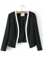 Rosewe New Arrival Black Long Sleeve Blazer For Woman