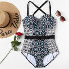 Shein Plus Floral Push Up Swimsuit