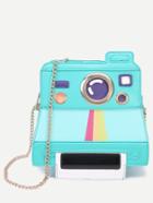 Shein Blue Camera Design Pu Crossbody Chain Bag