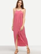 Shein Pink Spaghetti Strap High Low Maxi Dress