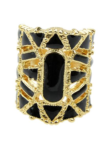 Shein Black Hollow Out Bangle Ring