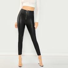 Shein Exposed Zip Front Leggings