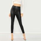 Shein Exposed Zip Front Leggings